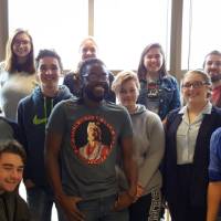 members of the Ethics Bowl Team with their coaches and mentors from Philosophy and Classics